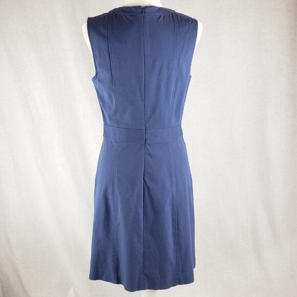 Theory Sheath Dress Women 10 Blue Sleeveless Round Neck Knee Length B0304209 - Picture 3 of 6